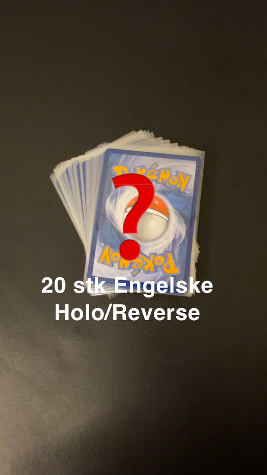 20 Stk Engelske Holo/Reverse Pokémon Kort Random